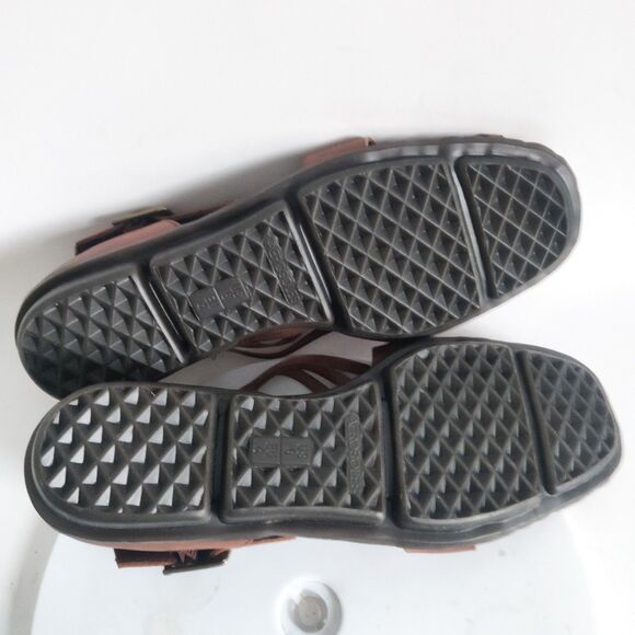 Aerosoles Sandals Size 6 Closed Toe Brown Woven Comfort Leather Huarache Flats - Picture 9 of 10